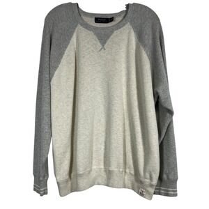 VTG POLO RALPH LAUREN Sz XL Men's Sweater Raglan Gray Beige Crew Neck Sweatshirt